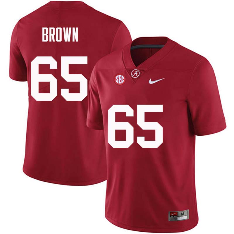 Men #65 Deonte Brown Alabama Crimson Tide College Football Jerseys Sale-Crimson
